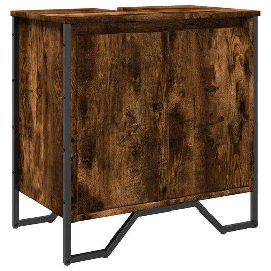 Bathroom Sink Cabinet Smoked Oak 60x35x60 cm Engineered Wood Bathroom Sink Cabinet Smoked Oak 60x35x60 cm Engineered Wood
