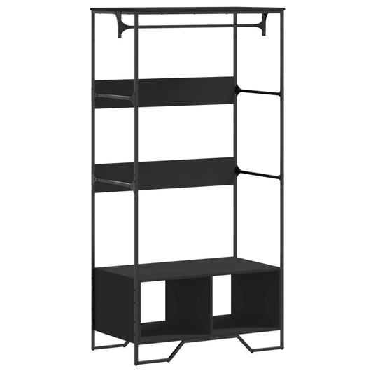 Wardrobe Black 90x50x180 cm Engineered Wood Wardrobe Black 90x50x180 cm Engineered Wood