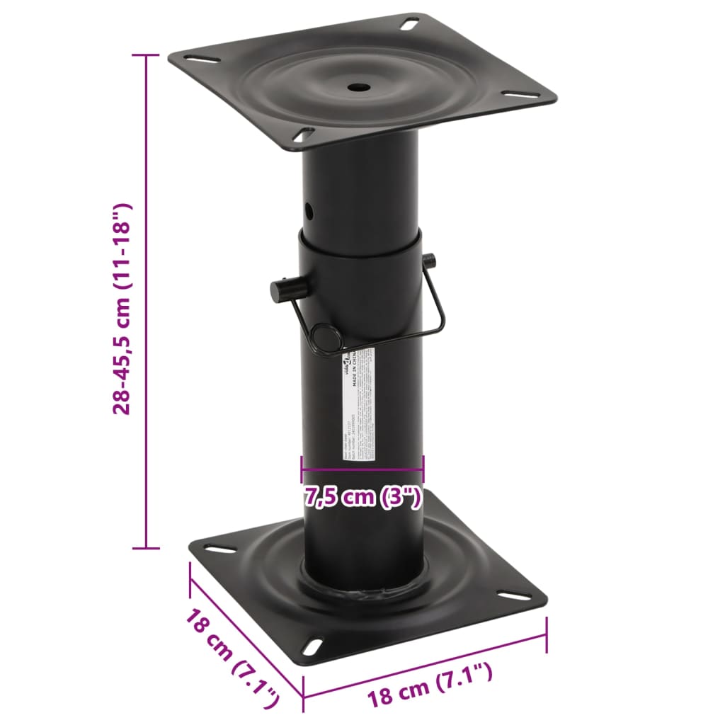 Boat Seat Pedestal Adjustable 28-45.5 cm Steel