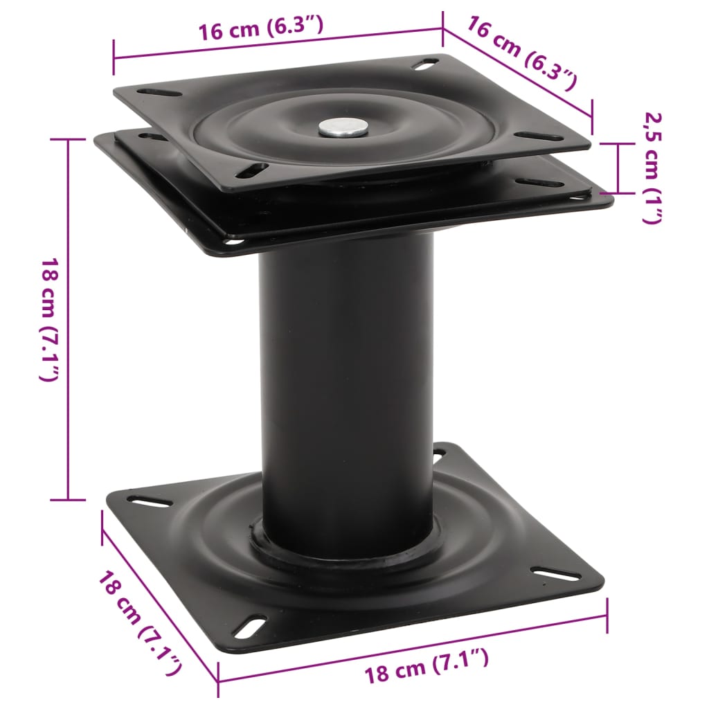 Boat Seat Pedestal with 360° Seat Swivel Steel