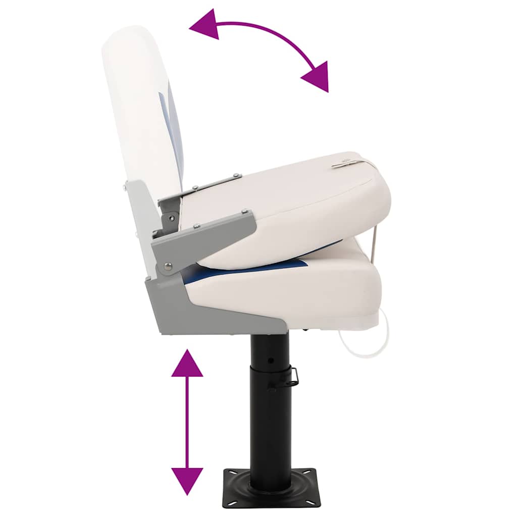 Boat Seat with Pedestal Height Adjustable 360° Rotatable