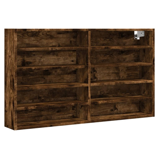 Vitrine Cabinet Smoked Oak 100x15x58 cm Engineered Wood Vitrine Cabinet Smoked Oak 100x15x58 cm Engineered Wood