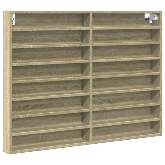 Vitrine Cabinet Sonoma Oak 100x8.5x75 cm Engineered Wood Vitrine Cabinet Sonoma Oak 100x8.5x75 cm Engineered Wood