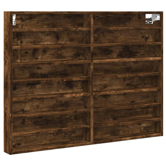 Vitrine Cabinet Smoked Oak 100x8.5x75 cm Engineered Wood Vitrine Cabinet Smoked Oak 100x8.5x75 cm Engineered Wood