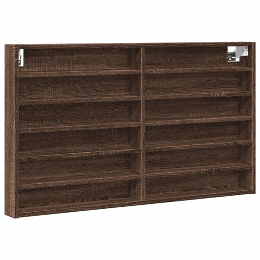 Vitrine Cabinet Brown Oak 100x8.5x58 cm Engineered Wood Vitrine Cabinet Brown Oak 100x8.5x58 cm Engineered Wood