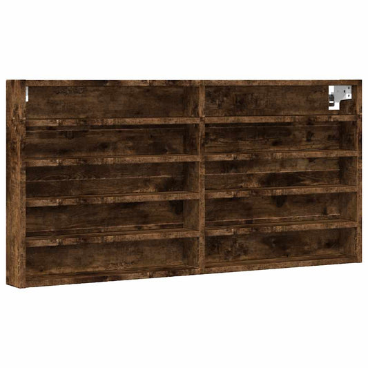 Vitrine Cabinet Smoked Oak 100x8.5x50 cm Engineered Wood Vitrine Cabinet Smoked Oak 100x8.5x50 cm Engineered Wood
