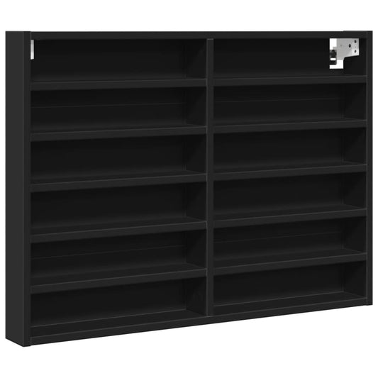 Vitrine Cabinet Black 80x8.5x58 cm Engineered Wood Vitrine Cabinet Black 80x8.5x58 cm Engineered Wood