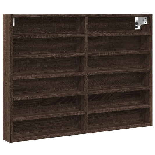 Vitrine Cabinet Brown Oak 80x8.5x58 cm Engineered Wood Vitrine Cabinet Brown Oak 80x8.5x58 cm Engineered Wood
