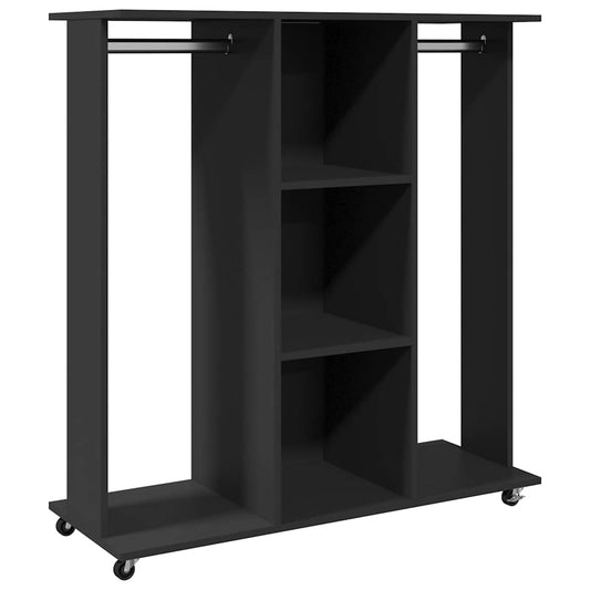 Wardrobe with Wheels Black 102x38x110 cm Engineered Wood Wardrobe with Wheels Black 102x38x110 cm Engineered Wood