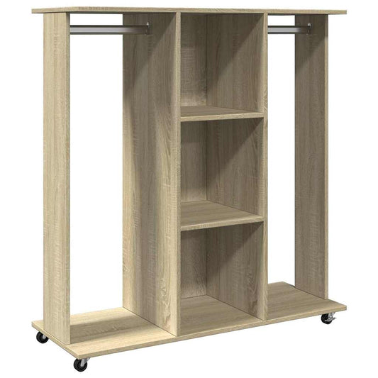 Wardrobe with Wheels Sonoma Oak 102x38x110 cm Engineered Wood Wardrobe with Wheels Sonoma Oak 102x38x110 cm Engineered Wood