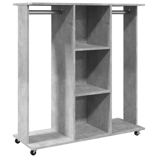 Wardrobe Concrete Grey with Wheels 102x38x110cm Engineered Wood Wardrobe Concrete Grey with Wheels 102x38x110cm Engineered Wood
