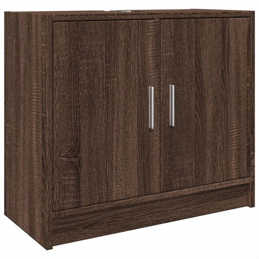 Sink Cabinet Brown Oak 63x29x55 cm Engineered Wood Sink Cabinet Brown Oak 63x29x55 cm Engineered Wood