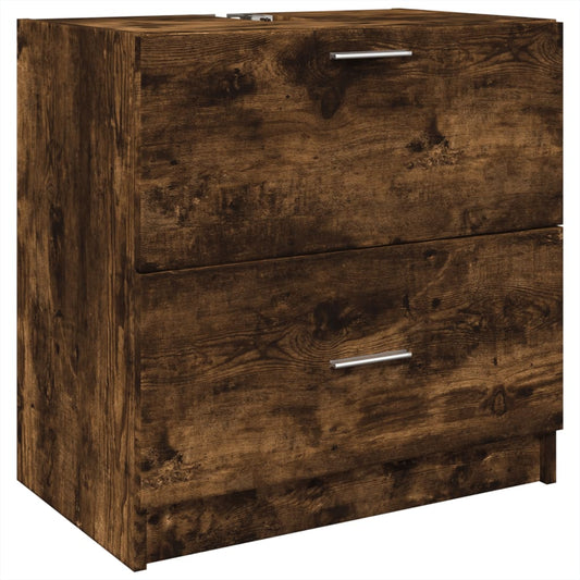 Sink Cabinet Smoked Oak 59x37x59 cm Engineered Wood Sink Cabinet Smoked Oak 59x37x59 cm Engineered Wood