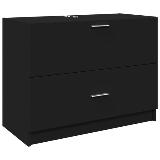 Sink Cabinet Black 78x37x59 cm Engineered Wood Sink Cabinet Black 78x37x59 cm Engineered Wood