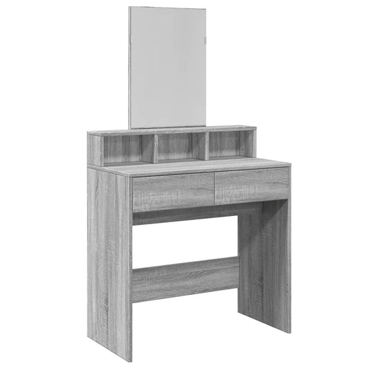 Dressing Table with Mirror Grey Sonoma 80x41x144.5 cm Dressing Table with Mirror Grey Sonoma 80x41x144.5 cm