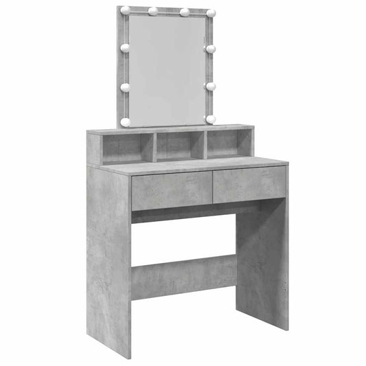 Dressing Table with LED Concrete Grey 80x41x144.5 cm Dressing Table with LED Concrete Grey 80x41x144.5 cm