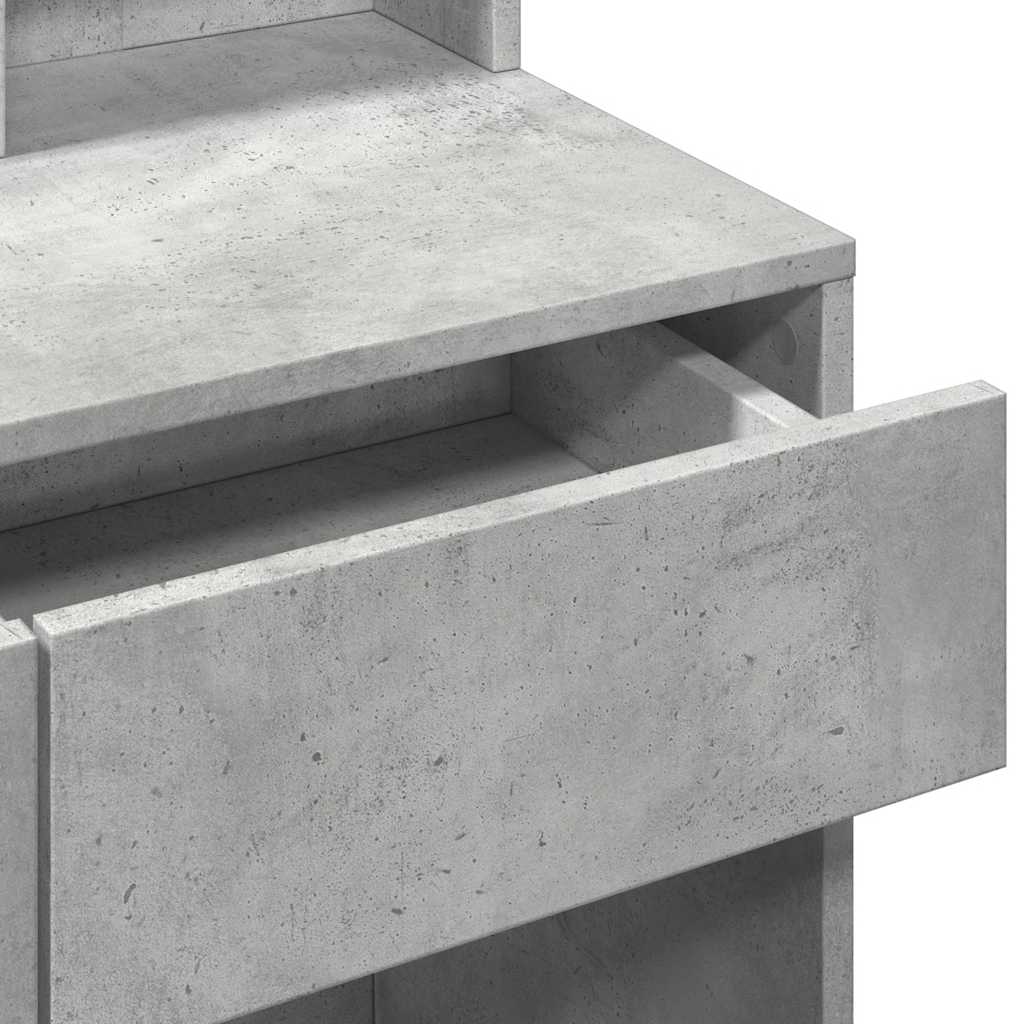 Dressing Table with LED Concrete Grey 80x41x144,5 cm