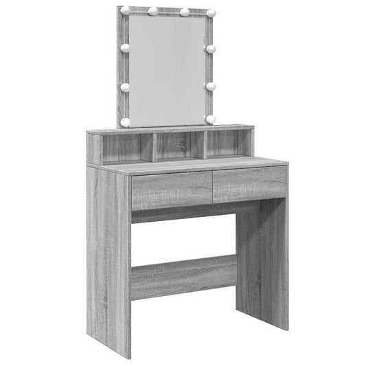 Dressing Table with LED Grey Sonoma 80x41x144.5 cm Dressing Table with LED Grey Sonoma 80x41x144.5 cm