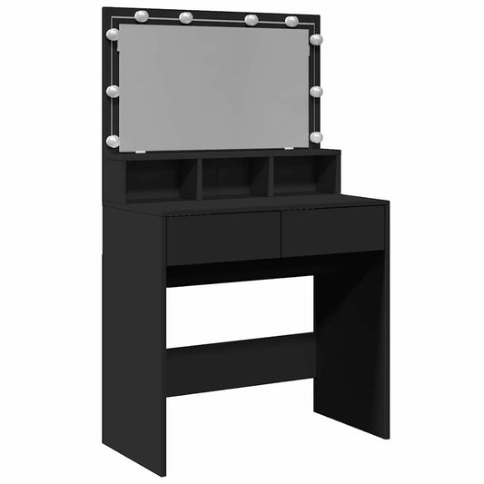 Dressing Table with LED Black 80x41x134,5 cm Dressing Table with LED Black 80x41x134,5 cm