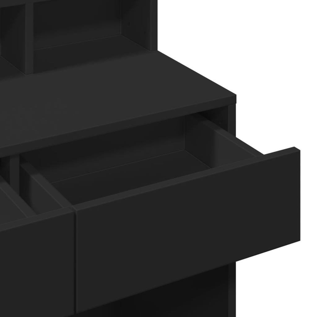 Dressing Table with LED Black 80x41x134,5 cm