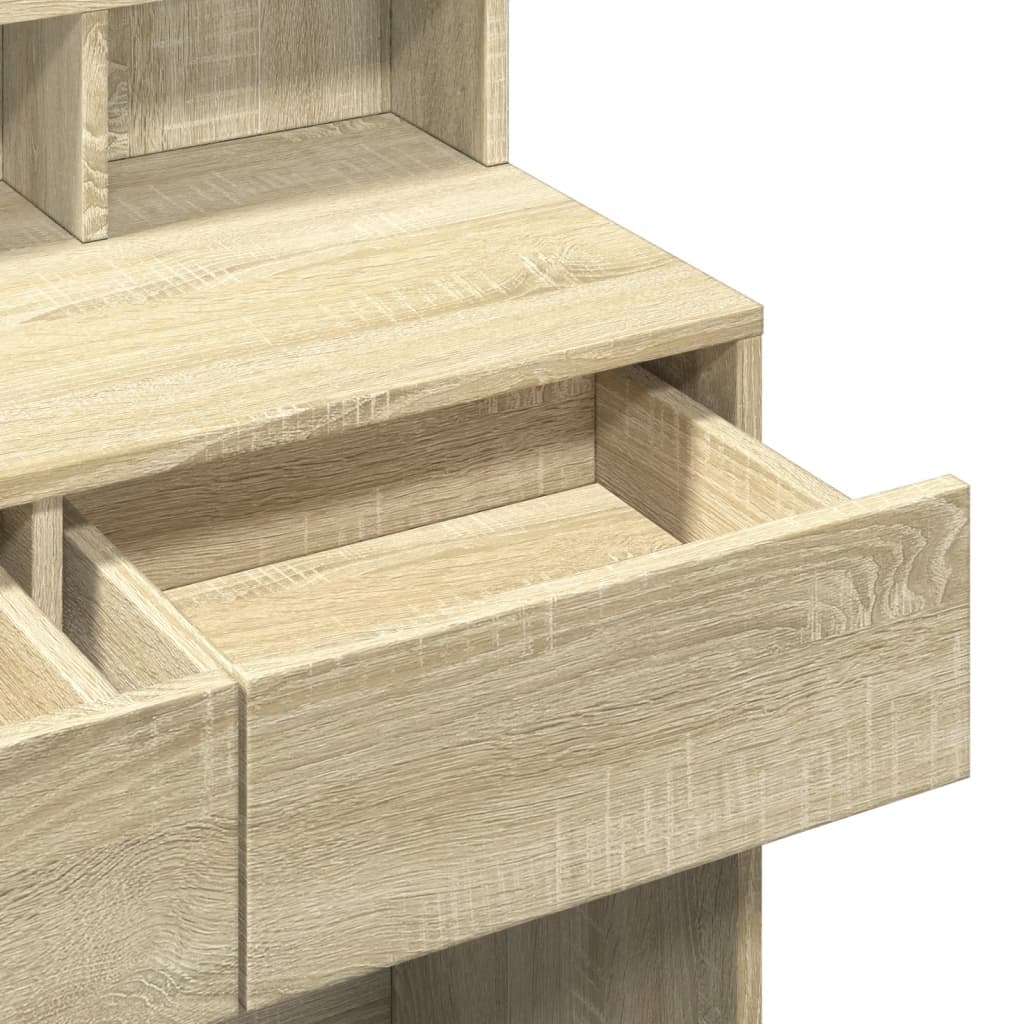 Dressing Table with LED Sonoma Oak 80x41x134,5 cm