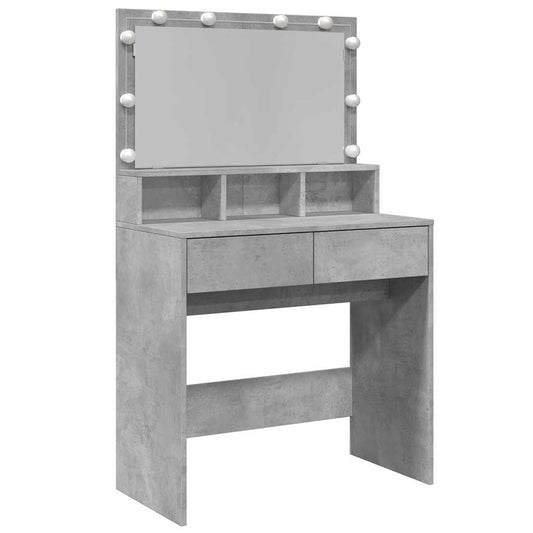 Dressing Table with LED Concrete Grey 80x41x134.5 cm Dressing Table with LED Concrete Grey 80x41x134.5 cm