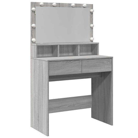 Dressing Table with LED Grey Sonoma 80x41x134.5 cm Dressing Table with LED Grey Sonoma 80x41x134.5 cm