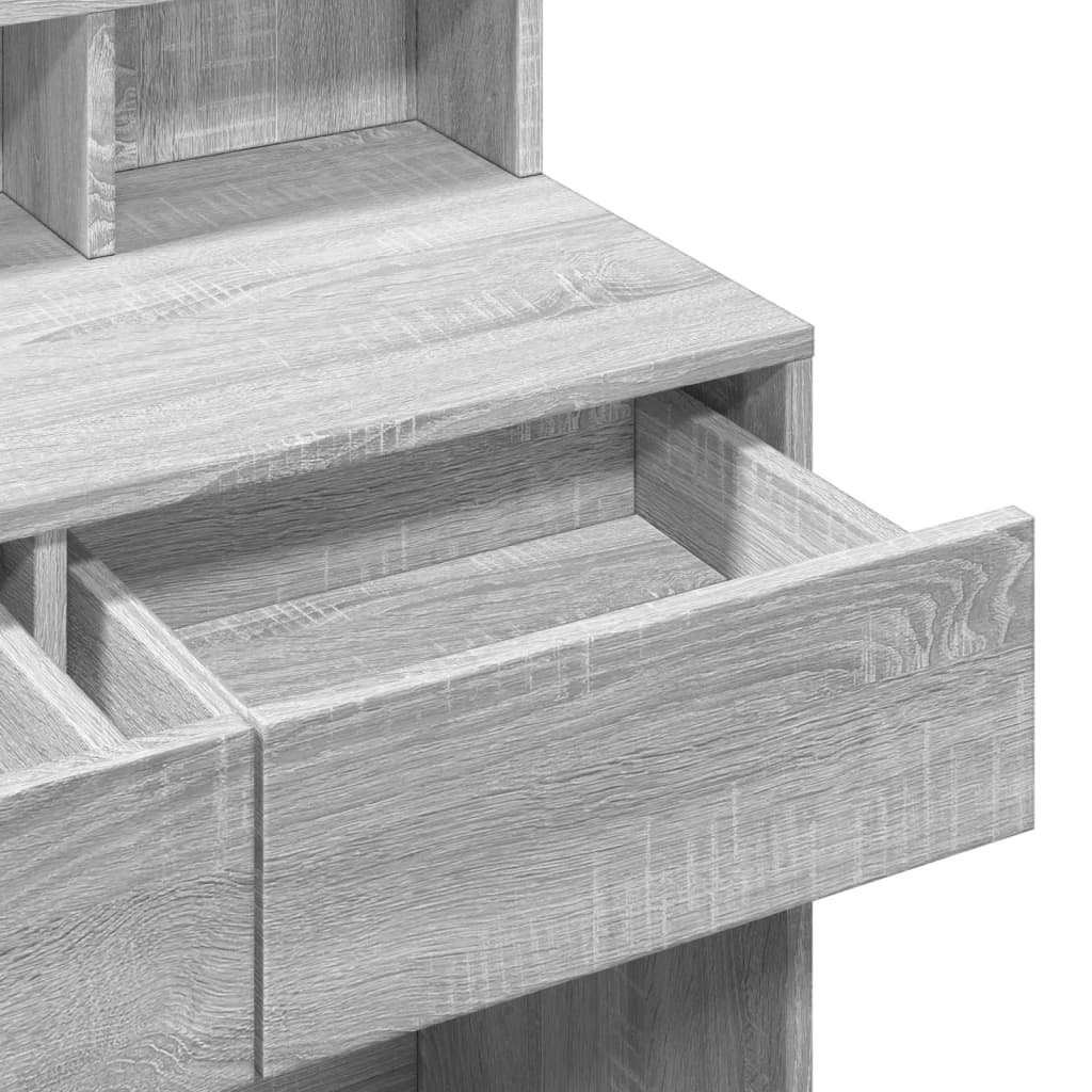 Dressing Table with LED Grey Sonoma 80x41x134,5 cm