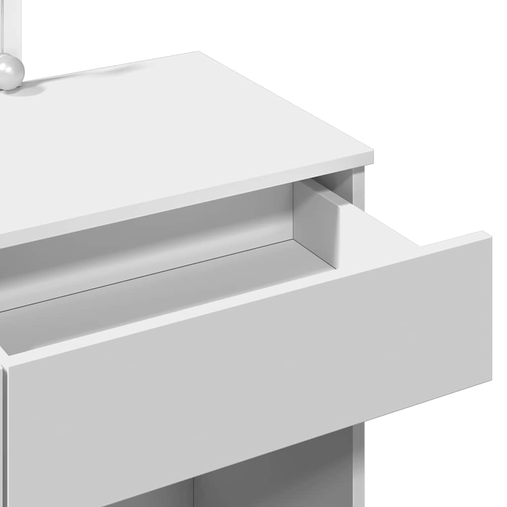 Dressing Table with LED White 100x40x130 cm