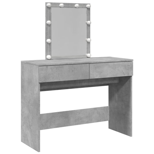 Dressing Table with LED Concrete Grey 100x40x130 cm Dressing Table with LED Concrete Grey 100x40x130 cm