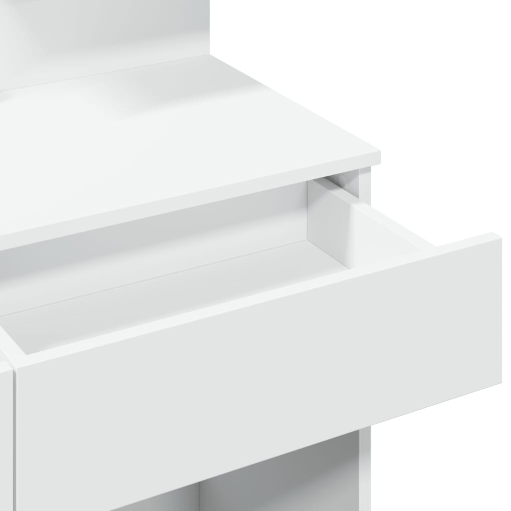 Dressing Table with LED White 100x40x130 cm