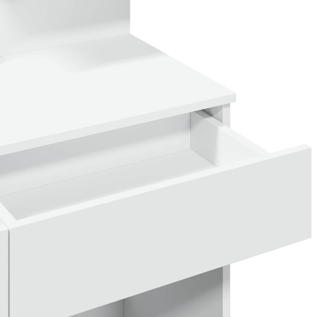 Dressing Table with LED White 100x40x130 cm