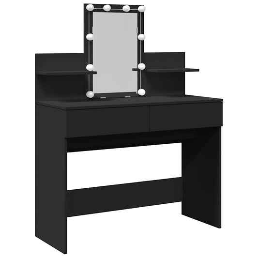 Dressing Table with LED Black 100x40x130 cm Dressing Table with LED Black 100x40x130 cm