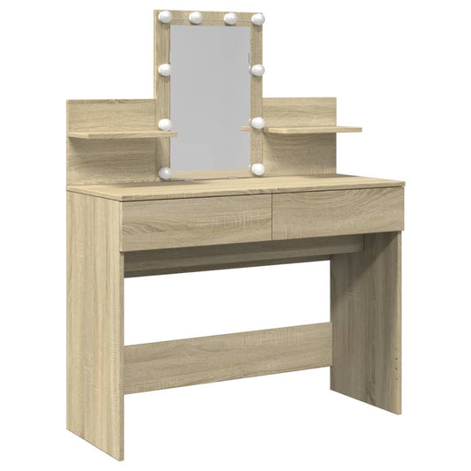 Dressing Table with LED Sonoma Oak 100x40x130 cm Dressing Table with LED Sonoma Oak 100x40x130 cm
