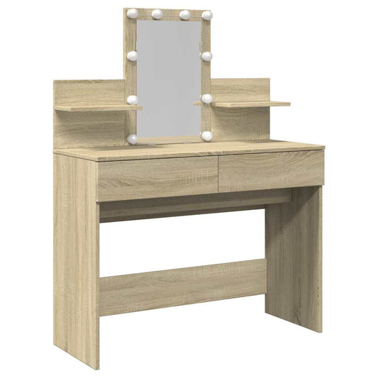 Dressing Table with LED Sonoma Oak 100x40x130 cm Dressing Table with LED Sonoma Oak 100x40x130 cm