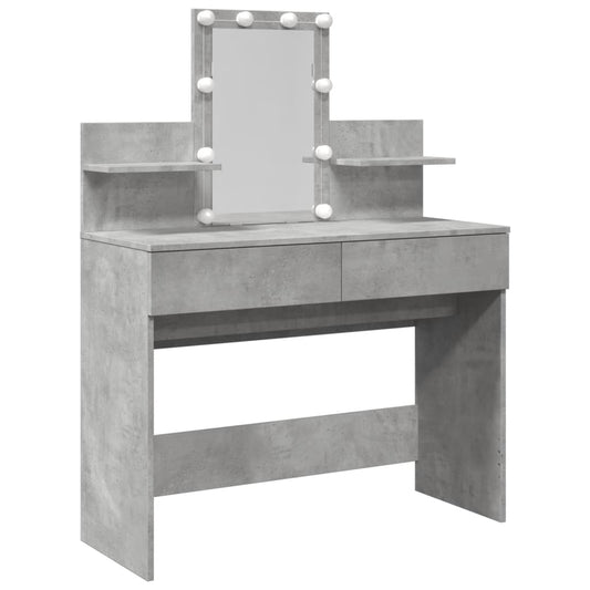 Dressing Table with LED Concrete Grey 100x40x130 cm Dressing Table with LED Concrete Grey 100x40x130 cm
