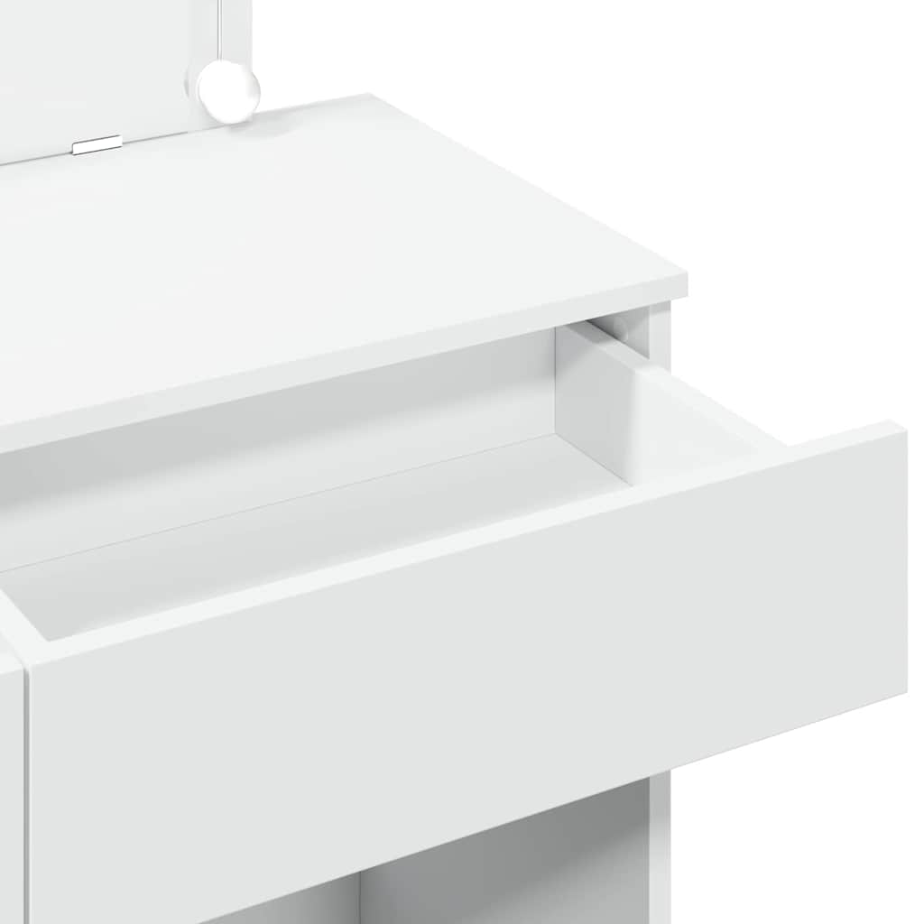 Dressing Table with LED White 100x40x120 cm