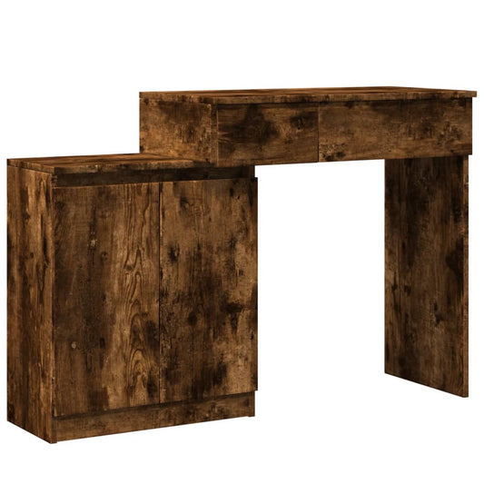 Dressing Table with LED Smoked Oak 115x37x110.5 cm Dressing Table with LED Smoked Oak 115x37x110.5 cm