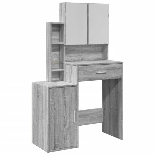 Dressing Table with Cabinet Grey Sonoma 80x35x132 cm Dressing Table with Cabinet Grey Sonoma 80x35x132 cm