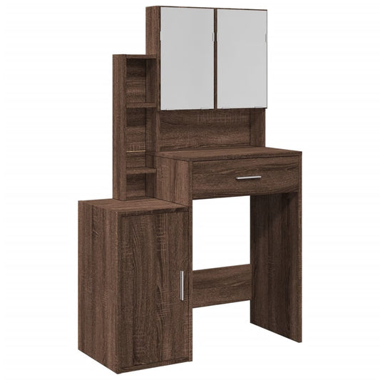 Dressing Table with Cabinet Brown Oak 80x35x132 cm Dressing Table with Cabinet Brown Oak 80x35x132 cm
