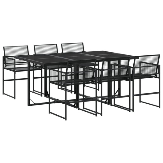 7 Piece Garden Dining Set Black Poly Rattan 7 Piece Garden Dining Set Black Poly Rattan