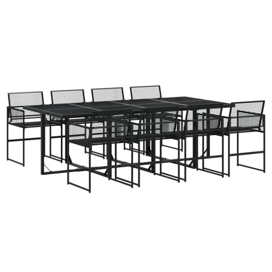9 Piece Garden Dining Set Black Poly Rattan 9 Piece Garden Dining Set Black Poly Rattan
