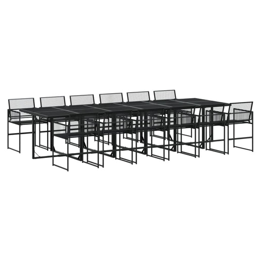 13 Piece Garden Dining Set Black Poly Rattan 13 Piece Garden Dining Set Black Poly Rattan