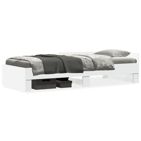 Bed Frame without Mattress White 90x190 cm Single Engineered Wood Bed Frame without Mattress White 90x190 cm Single Engineered Wood