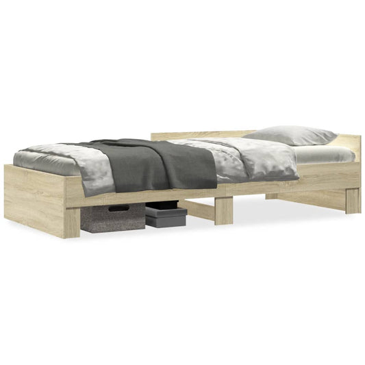 Bed Frame without Mattress Sonoma Oak 90x190 cm Single Engineered Wood Bed Frame without Mattress Sonoma Oak 90x190 cm Single Engineered Wood