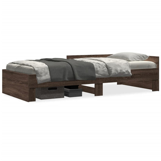 Bed Frame without Mattress Brown Oak 90x190 cm Single Engineered Wood Bed Frame without Mattress Brown Oak 90x190 cm Single Engineered Wood