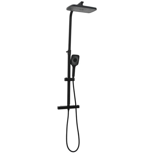 Dual Head Shower Set with Mixer and Hose Black Brass Dual Head Shower Set with Mixer and Hose Black Brass