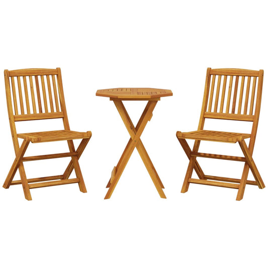 3 Piece Folding Bistro Set Solid Wood Acacia 3 Piece Folding Bistro Set Solid Wood Acacia