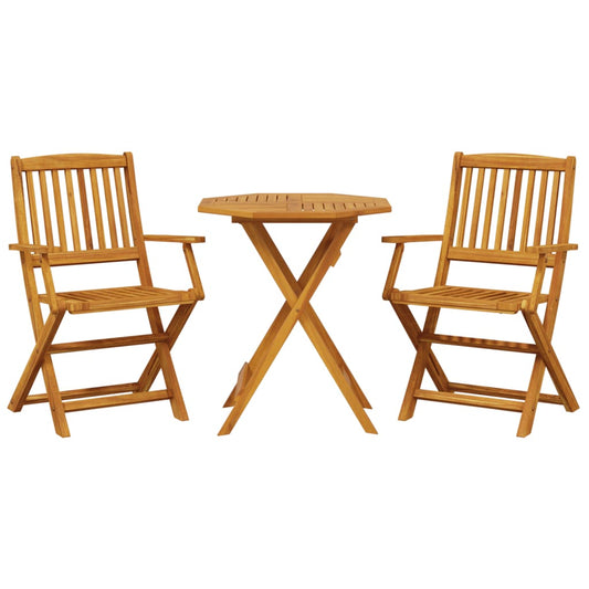 3 Piece Folding Bistro Set Solid Wood Acacia 3 Piece Folding Bistro Set Solid Wood Acacia