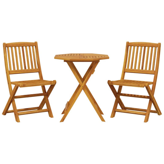 3 Piece Folding Bistro Set Solid Wood Acacia 3 Piece Folding Bistro Set Solid Wood Acacia